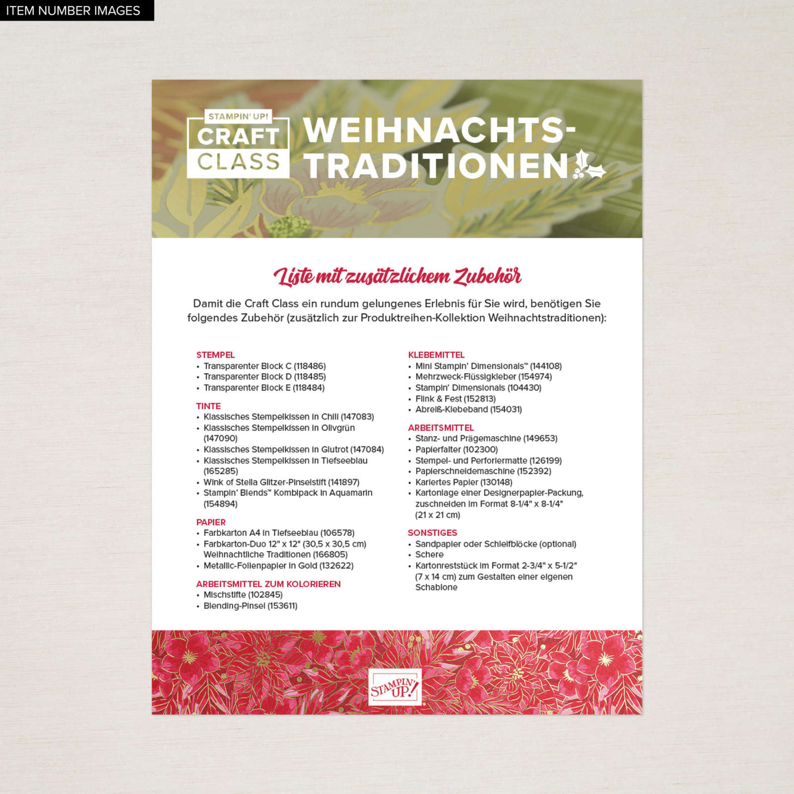 TRADITIONS OF CHRISTMAS CRAFT CLASS