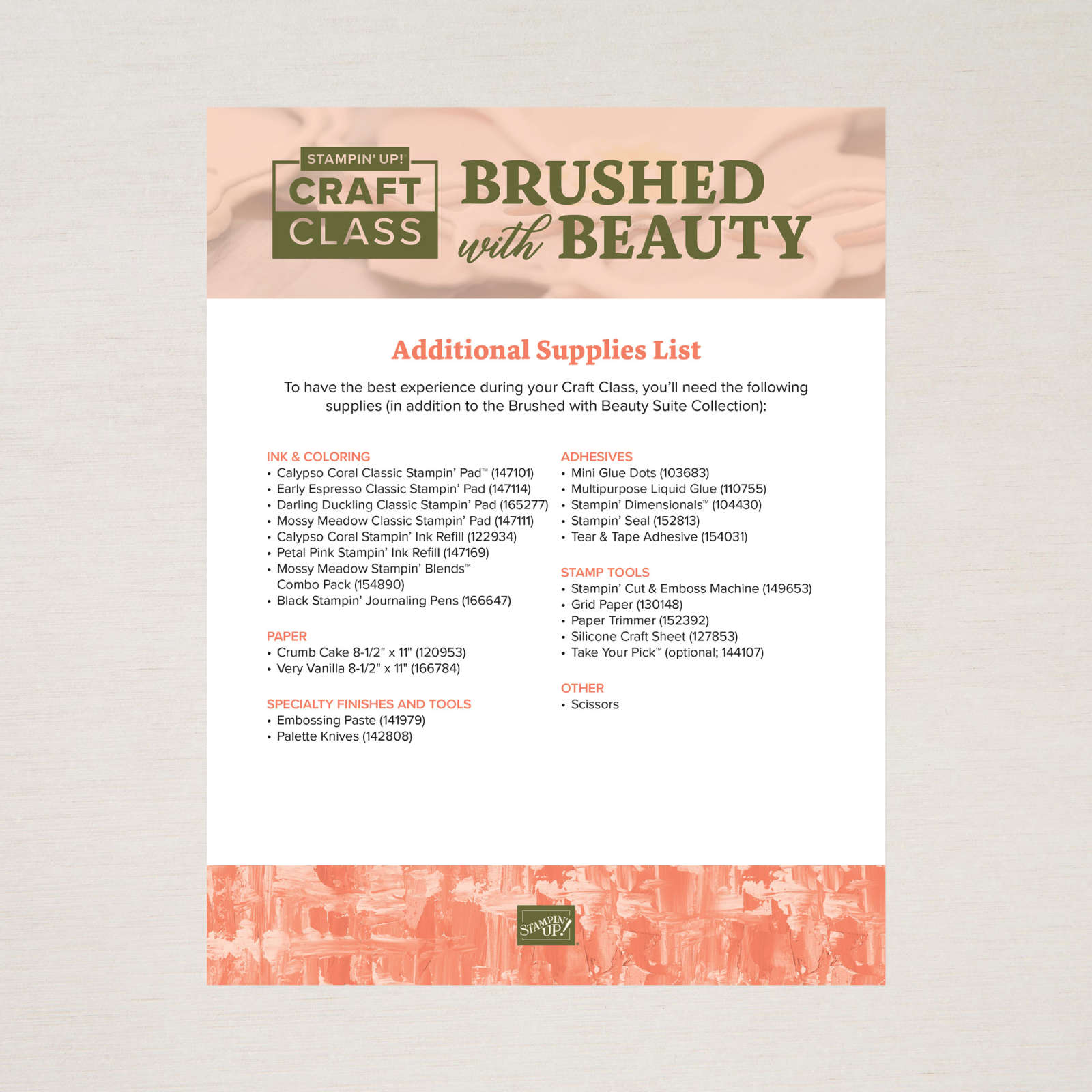 BRUSHED WITH BEAUTY CRAFT CLASS