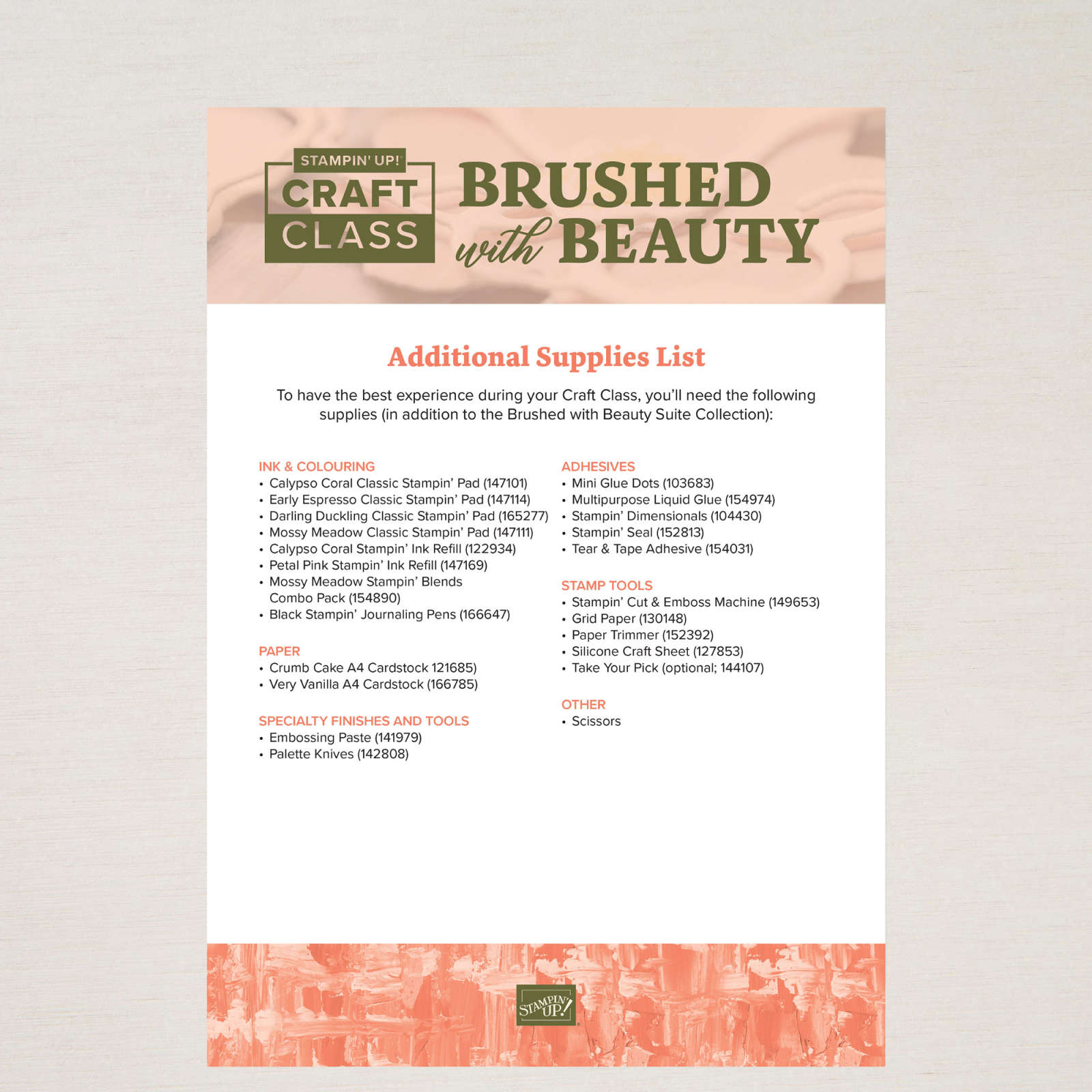 BRUSHED WITH BEAUTY CRAFT CLASS