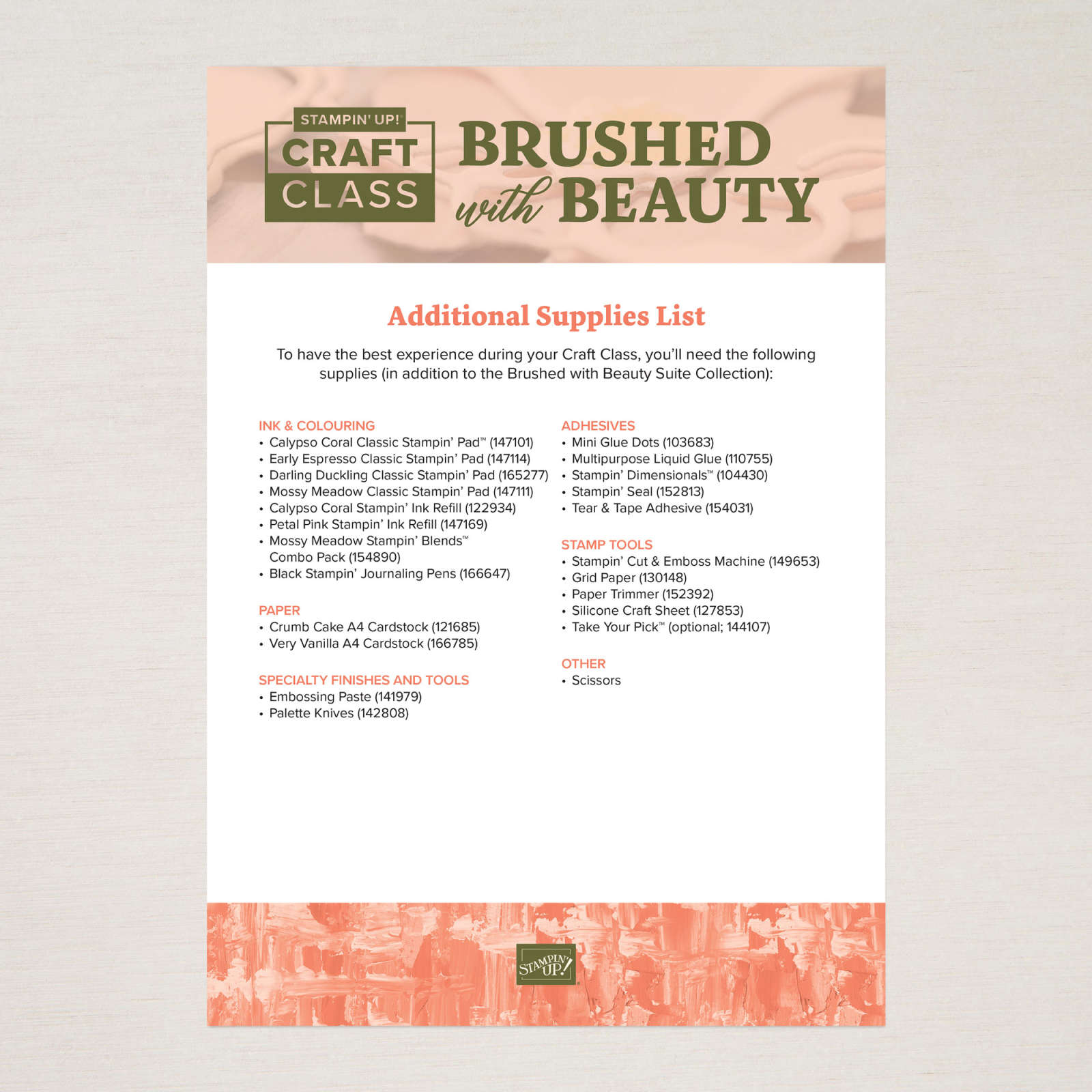 BRUSHED WITH BEAUTY CRAFT CLASS