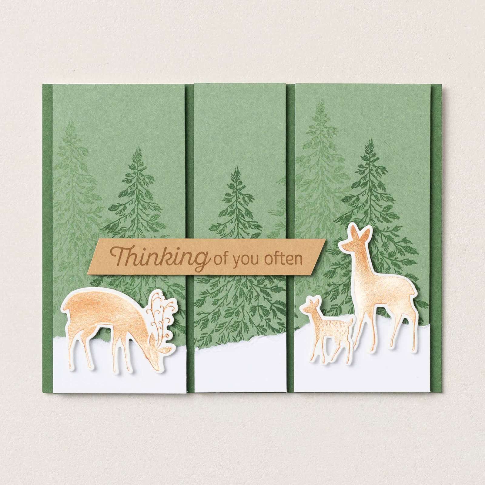 GRACEFUL EVERGREEN DEER HOT FOIL DIES