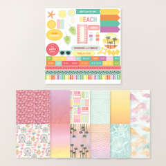 BEACH BOARDWALK DESIGNER SERIES PAPER & STICKER SHEET (ENGLISH)