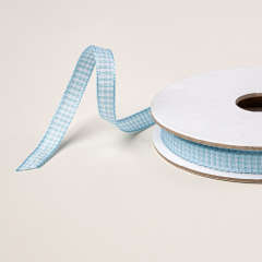 BALMY BLUE 1/4" (6.4 MM) GINGHAM RIBBON