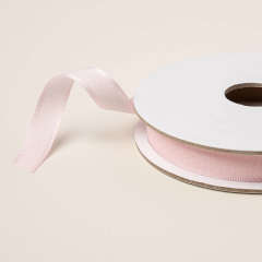BARELY BLUSH 3/8" (1 CM) BORDERED RIBBON