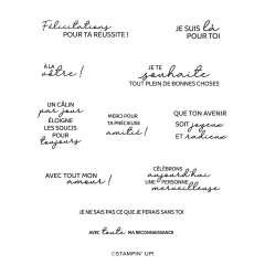 SET DE TAMPONS EN RÉSINE CORDIALES SALUTATIONS (FRANÇAIS)