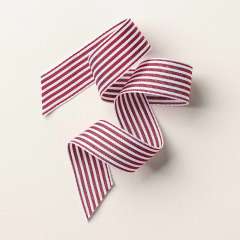CHERRY COBBLER & WHITE 1" (2.5 CM) STRIPED GROSGRAIN RIBBON