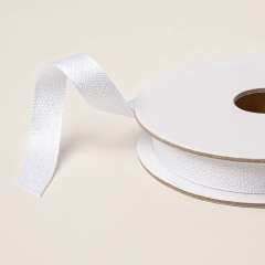 WHITE 3/8" (1 CM) TEXTURED RIBBON