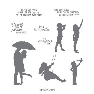 SET DE TAMPONS AMOVIBLES SILHOUETTES DE LA VIE (FRANÇAIS)