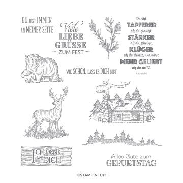 STEMPELSET ABLÖSBAR WALDIDYLLE (DEUTSCH)