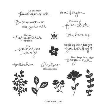 STEMPELSET ABLÖSBAR ZAUBERHAFTE GRÜSSE (DEUTSCH)
