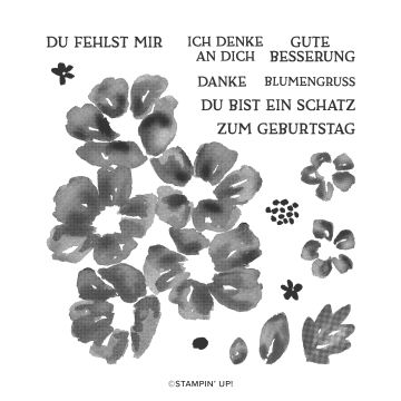 STEMPELSET KLARSICHT BLUMENGRUSS (DEUTSCH)