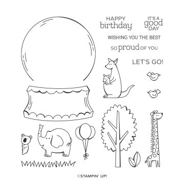 ZOO GLOBE PHOTOPOLYMER STAMP SET