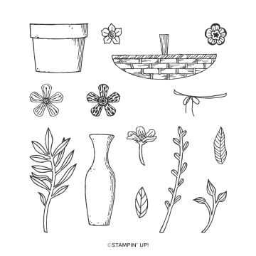 BASKET OF BLOOMS PHOTOPOLYMER STAMP SET
