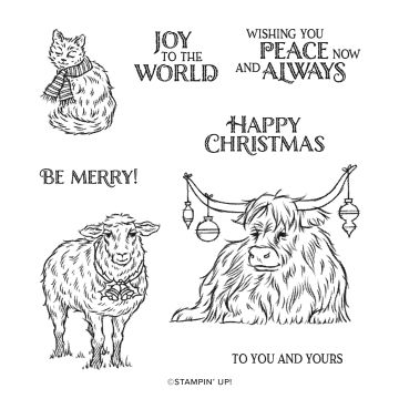 YULETIDE PASTURE CLING STAMP SET (ENGLISH)