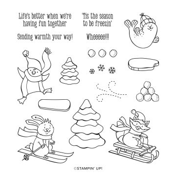 FREEZIN' FUN CLING STAMP SET (ENGLISH)