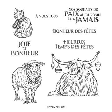 PÂTURAGE DE NOËL CLING STAMP SET (FRENCH)