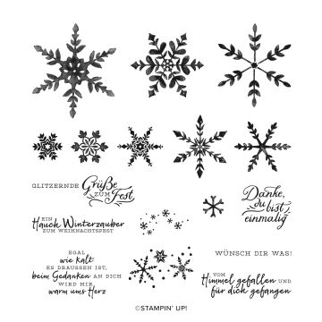 STEMPELSET KLARSICHT SCHNEEFLOCKENWÜNSCHE (DEUTSCH)