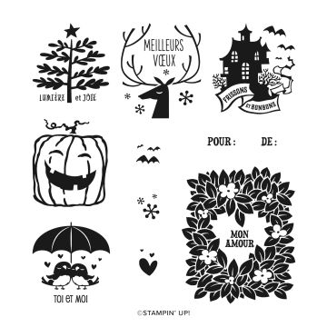 INCONTOURNABLES DE SAISON CLING STAMP SET (FRENCH)