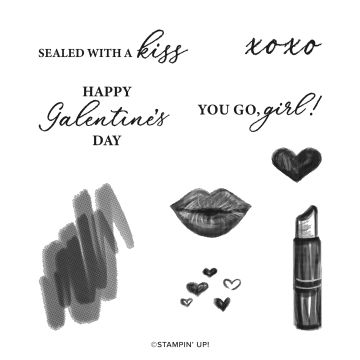 HEARTS & KISSES CLING STAMP SET