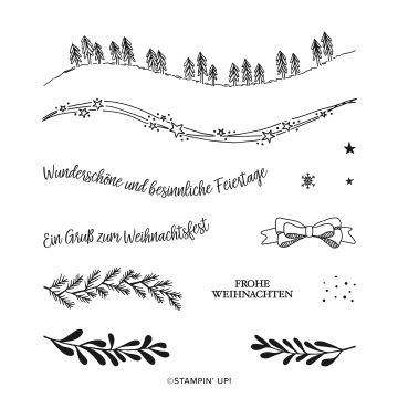 GESCHWUNGENE WEIHNACHTEN PHOTOPOLYMER STAMP SET (GERMAN)