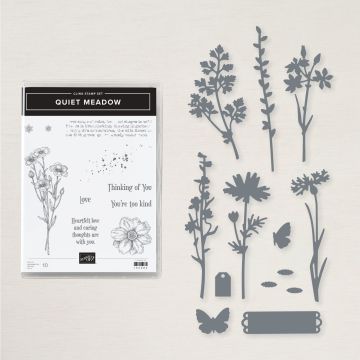 stampin up quiet meadow stamp and die bundle