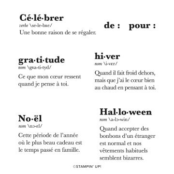 SET DE TAMPONS AMOVIBLES BIEN DÉFINIS (FRANÇAIS)