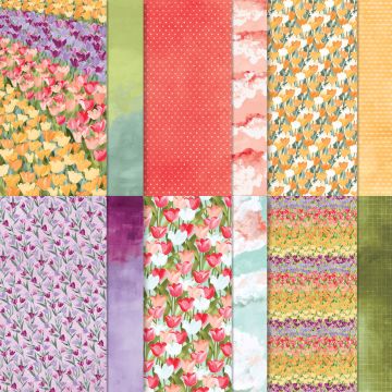 BLOEMENVELDEN-DESIGNPAPIER 12" X 12" (30,5 X 30,5 CM)