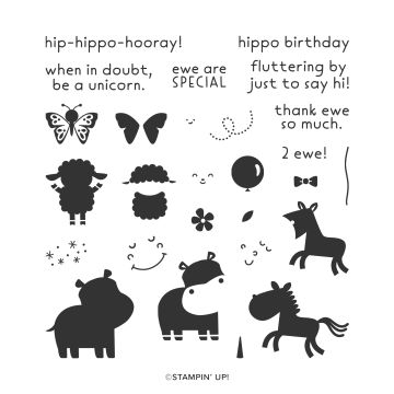 HIPPO HAPPINESS PHOTOPOLYMER STAMP SET (ENGLISH)