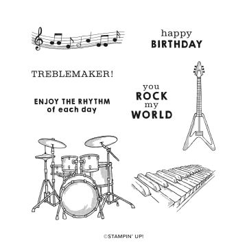 ENJOY THE RHYTHM CLING STAMP SET (ENGLISH)