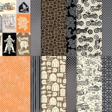 SPECIAAL DESIGNPAPIER MOTORFREAK 12" X 12" (30,5 X 30,5 CM)