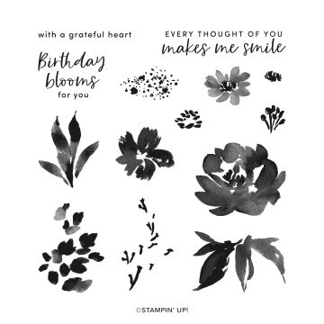 textured floral photopolymer stamp set (english)