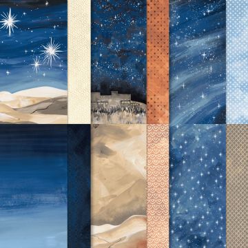 O HOLY NIGHT-DESIGNPAPIER 12" X 12" (30,5 X 30,5 CM)