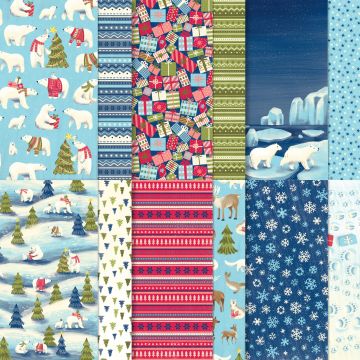 BEARY CHRISTMAS-DESIGNPAPIER 12" X 12" (30,5 X 30,5 CM)