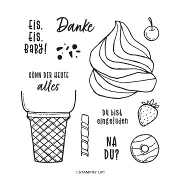 STEMPELSET KLARSICHT EISCREME-FANTASIE (DEUTSCH)