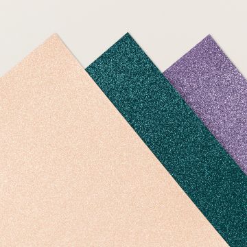 GLITZERNDES SPEZIALPAPIER 12" X 12" (30,5 X 30,5 CM) IN DREI FARBEN