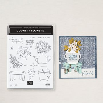 COUNTRY FLOWERS PHOTOPOLYMER STAMP SET (ENGLISH)