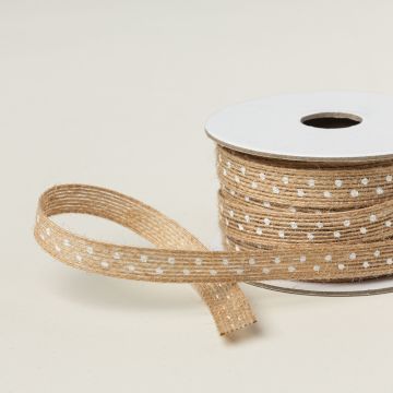 NATURAL 3/8" (1 CM) POLKA DOT TRIM