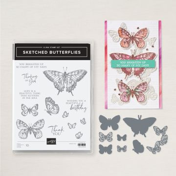 SKETCHED BUTTERFLIES-PRODUCTPAKKET (ENGELS)