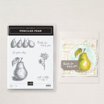 PENCILED PEAR CLING STAMP SET (ENGLISH)