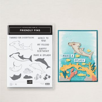 FRIENDLY FINS PHOTOPOLYMER STAMP SET (ENGLISH)