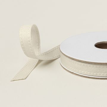 BASIC BEIGE 3/8" (1 CM) BORDERED RIBBON