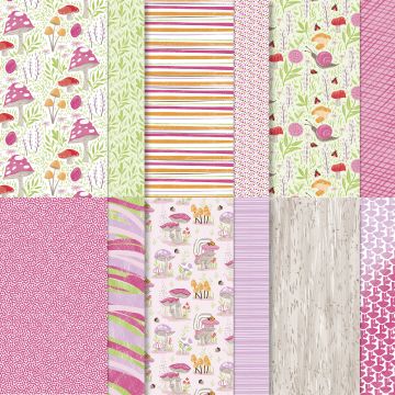 PAPIER DE LA SÉRIE DESIGN 6" X 6" (15,2 X 15,2 CM) JARDINS DE CHAMPIGNONS