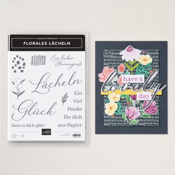 STEMPELSET KLARSICHT FLORALES LÄCHELN (DEUTSCH)