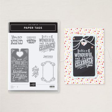 PAPER TAGS CLING STAMP SET (ENGLISH)