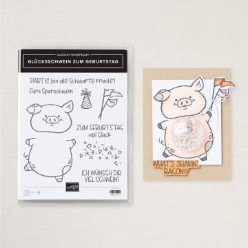 GLÜCKSSCHWEIN ZUM GEBURTSTAG PHOTOPOLYMER STAMP SET (GERMAN)