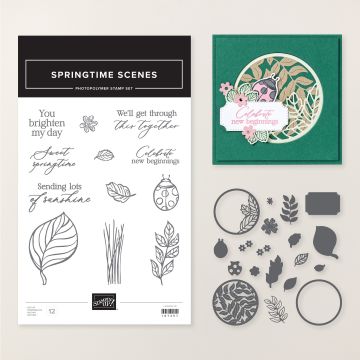 handmade cards craft shop stamps dies diecutting faux metallic embossing how to springtime scenes stamp and die bundle