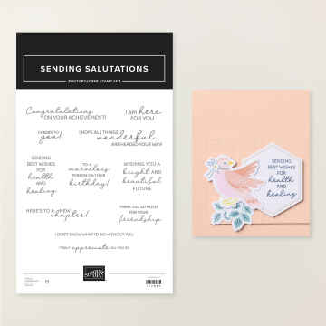 sending salutations stamp set for card making sentiment stamp set