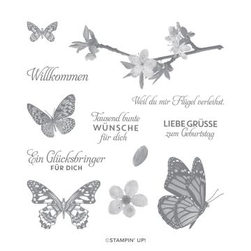 SCHWÄRME VOLL GLÜCK CLING STAMP SET (GERMAN)