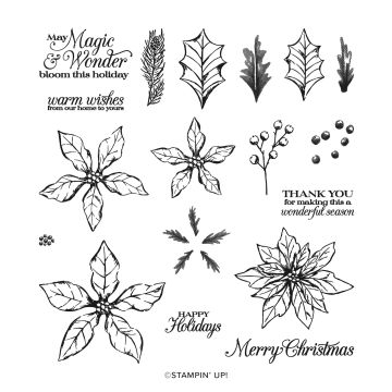 POINSETTIA PETALS PHOTOPOLYMER STAMP SET (ENGLISH)