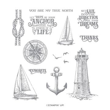 SAILING HOME CLING STAMP SET (ENGLISH)